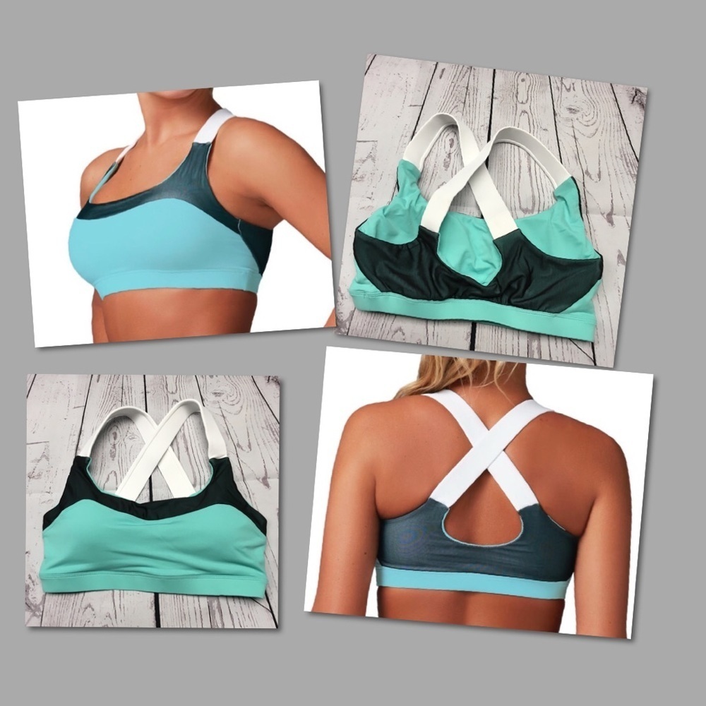 Yoga sports bra crisscross back mesh